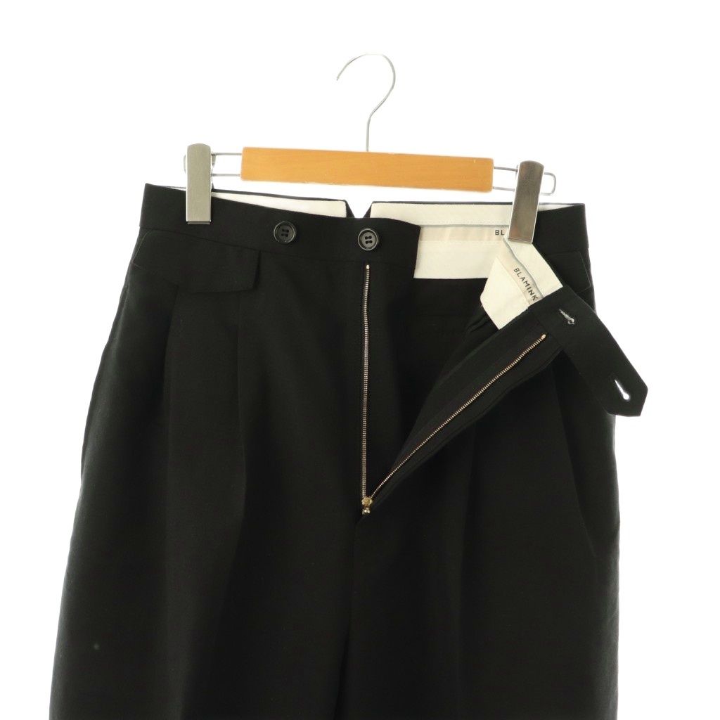 ブラミンク BLAMINK コットンモヘアウールタックテーパードパンツ 38