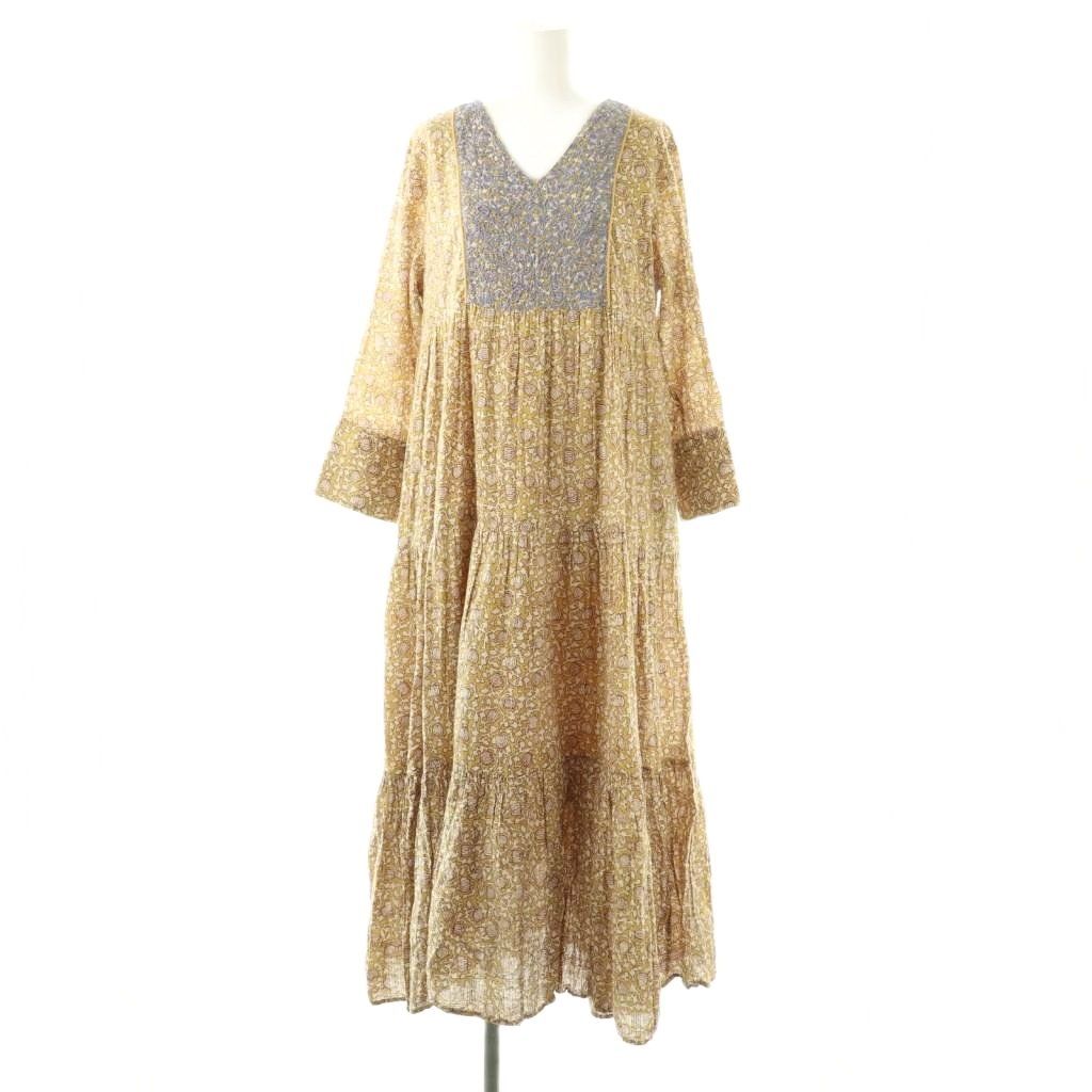 ヌキテパ NE QUITTEZ PAS! ドビーチェックリーフプリント ワンピース