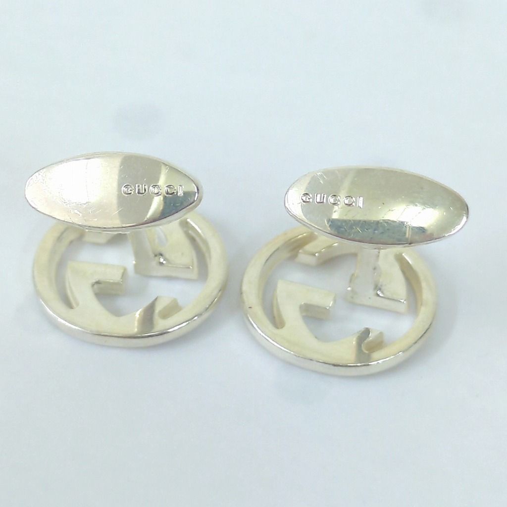 美品⭐️GUCCI グッチ インターロッキング カフス カフリンクス シルバー インターロッキングG シルバー カフリンクス ・スターリングシルバー
