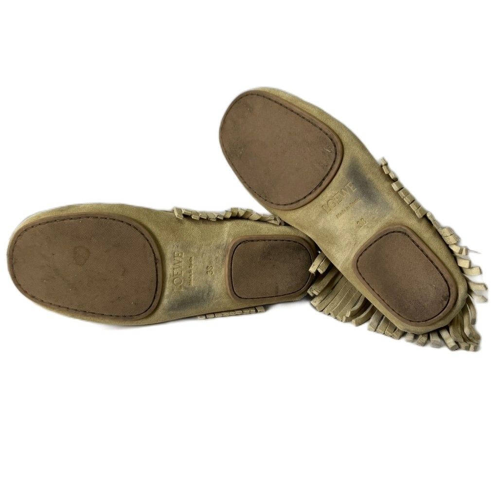 ロエベ LOEWE フリンジモカシン モカシン スエード 38 ベージュ - メルカリ