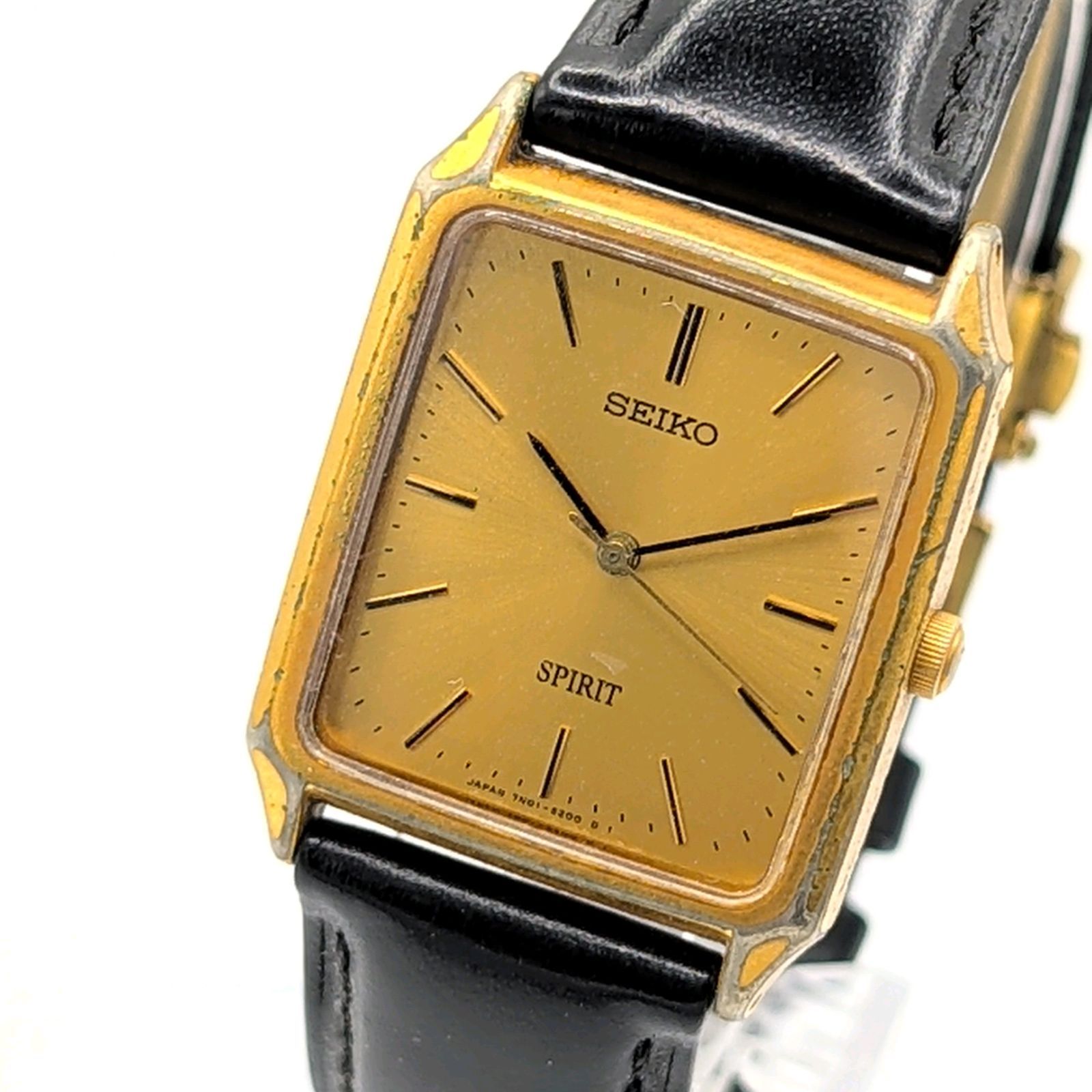 SEIKO SPIRIT 7N01-5200 Watch Quartz Ladies Gold Square Gold dial 