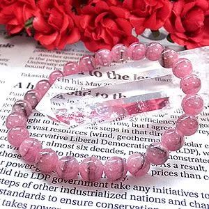 ブラックライン入りインカローズ ブレスレット AAA 7 mm LLサイズ 内径19～20 cm選択 色の人生祈願 恋愛運 結婚運 ロードクロサイト Rhodochrosite Inca Rose 天然石 パワーストーン