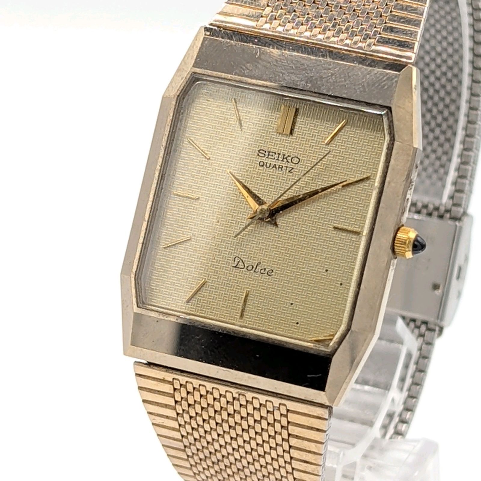 SEIKO Dolce 6030-5530 Watch Quartz Men's Gold Square Y2K 00S