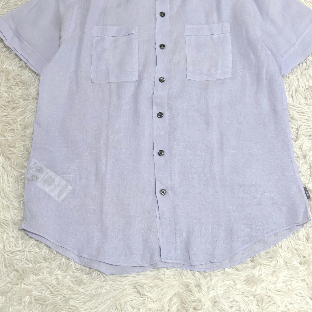 美品ARMANI COLLEZIONI 麻100％半袖ビジネスシャツ パープル - メルカリ