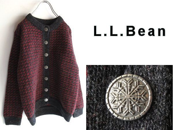 希少 80sビンテージ L.L.Bean エルエルビーン 雪柄メタルボタン 銀釦