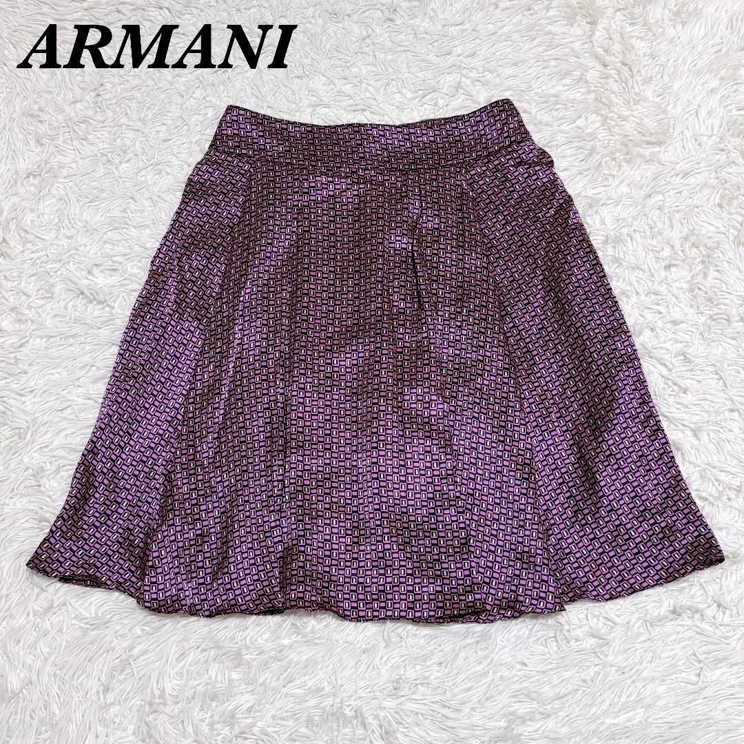 美品】 ARMANI COLLEZIONI シルクレトロ柄ひざ丈スカート 36 - メルカリ 