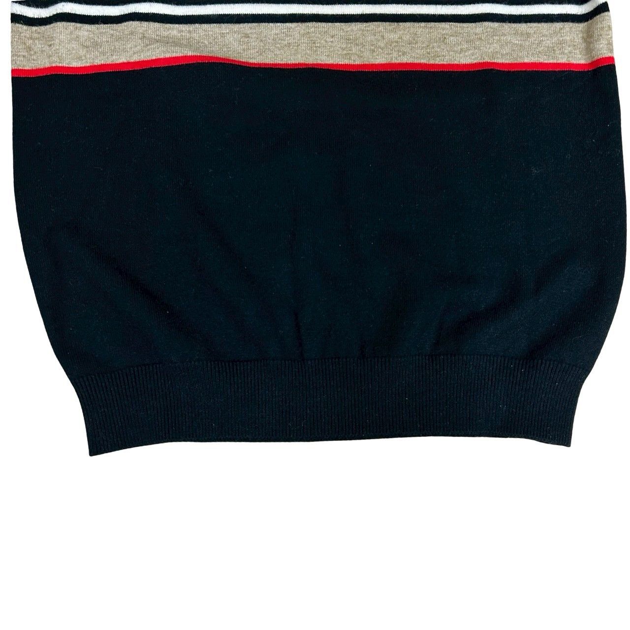 極 美品 BURBERRY バーバリー ストライプ コットン セーター ニット 