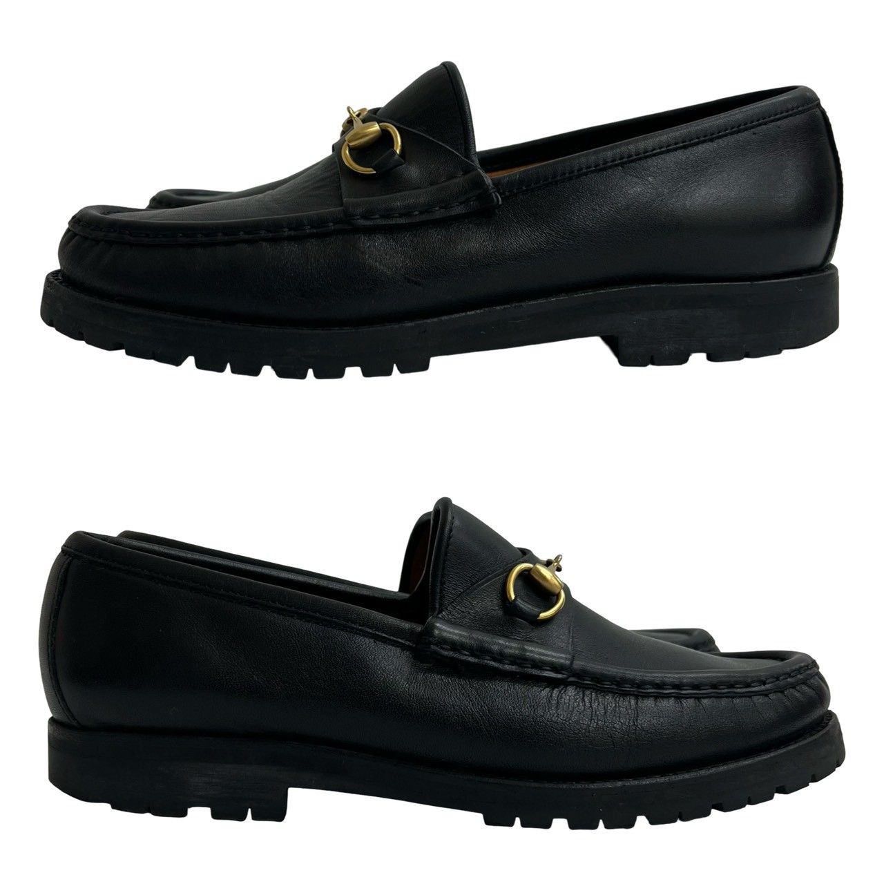 極 美品 GUCCI グッチ ホースビット 金具 レザー 本革 ローファー 36 