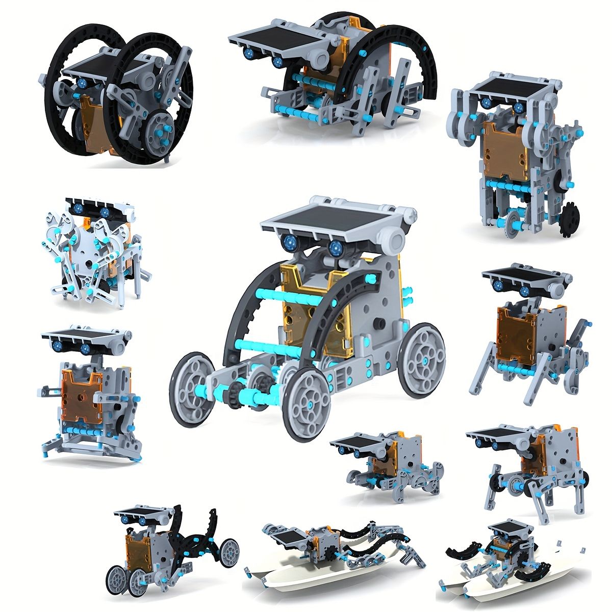 12種類に変形】STEM教育 ソーラーロボットキット 知育玩具 組み立て式