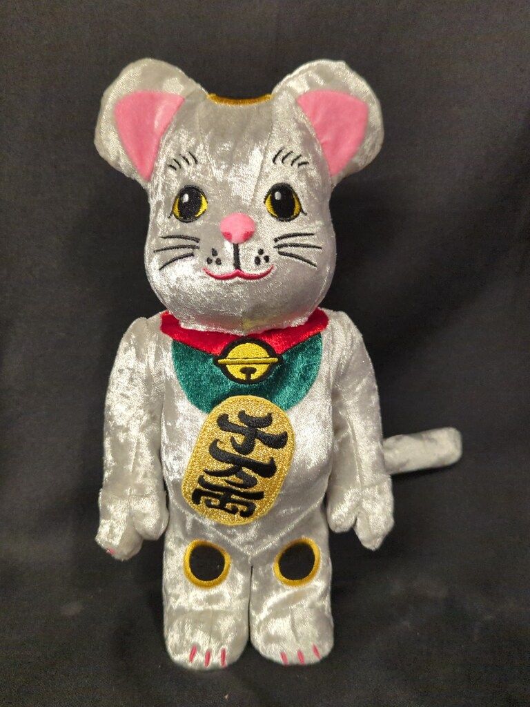 MEDICOMTOY BE@RBRICK 招き猫ベアブリック着ぐるみ 銀 400% 400