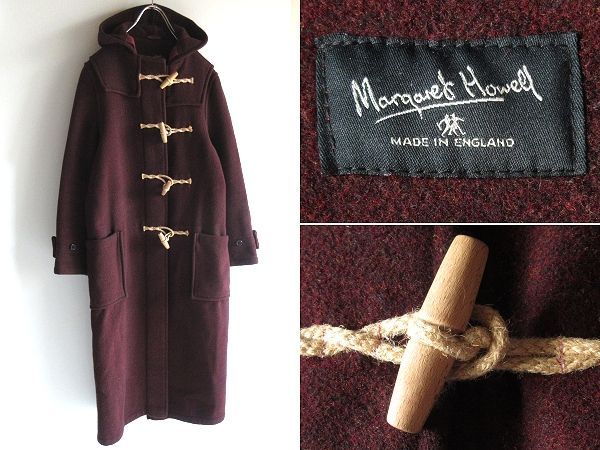 希少　マーガレットハウエル 英国製ロングダッフルコート ダークネイビー 旧タグ 希少 旧タグ ビンテージ MARGARET HOWELL マーガレットハウエル ロング