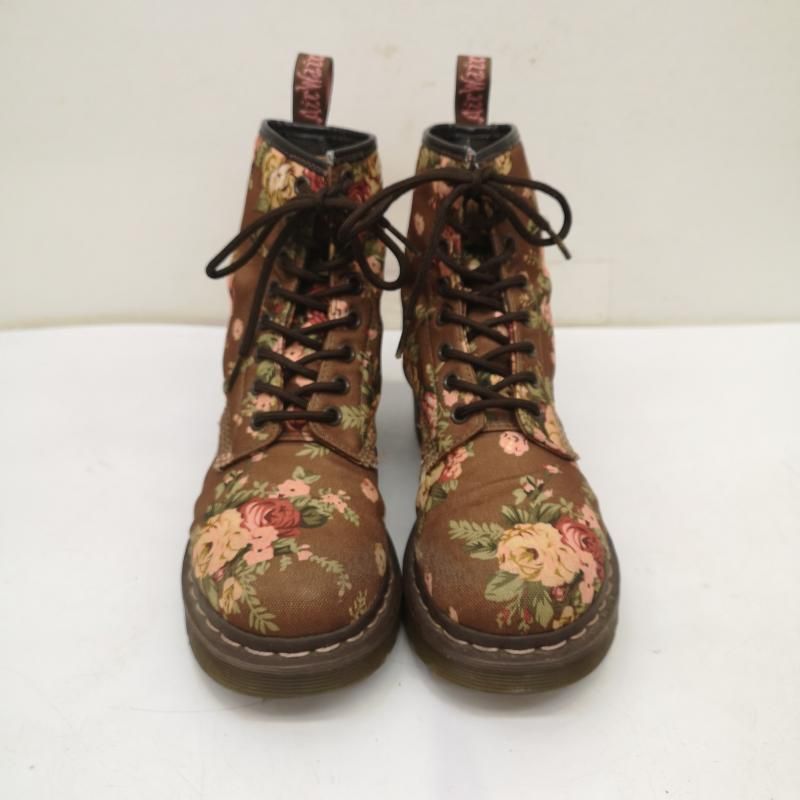 ドクターマーチン フラワー 花柄 8ホール レースアップ ブーツ