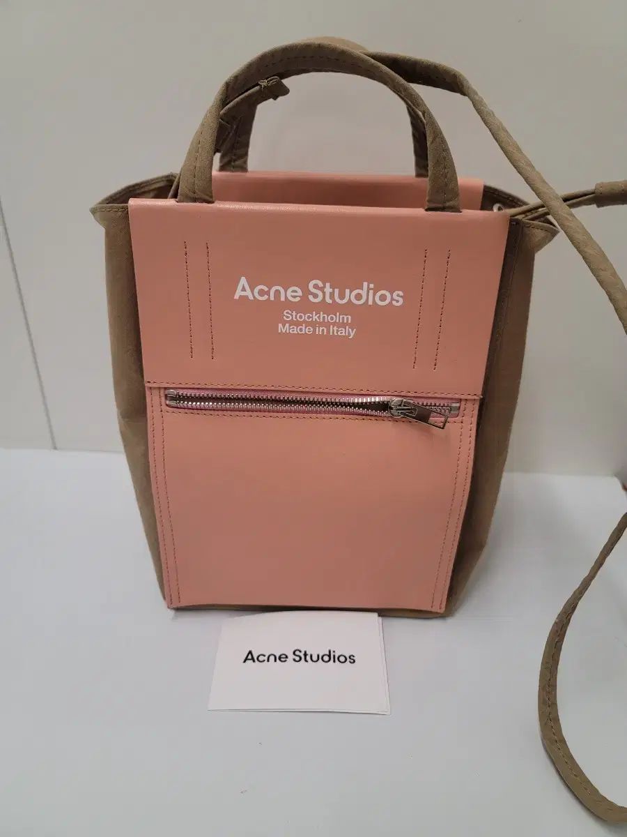 Acne Studios ショルダーバッグ ピンク ベージュ Acne Studios アクネストゥディオズ トートバッグ ショルダーバッグ