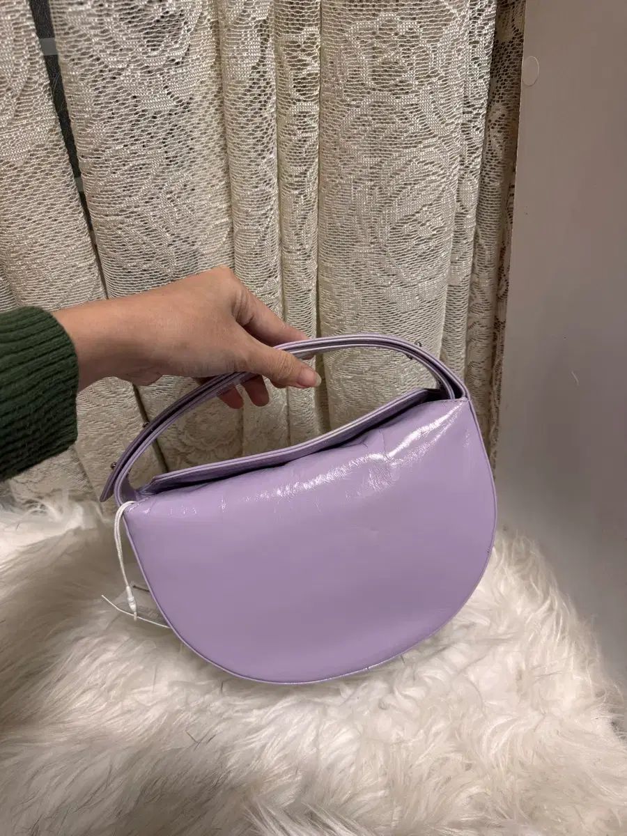 リーフレーム タンバリンバッグ ライラック ミニ ショルダーバッグ