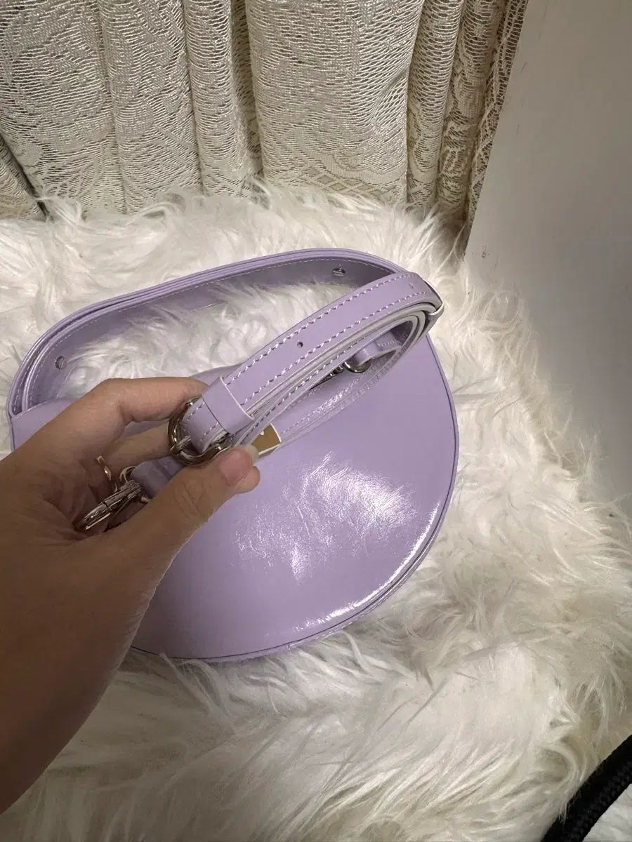 リーフレーム タンバリンバッグ ライラック ミニ ショルダーバッグ