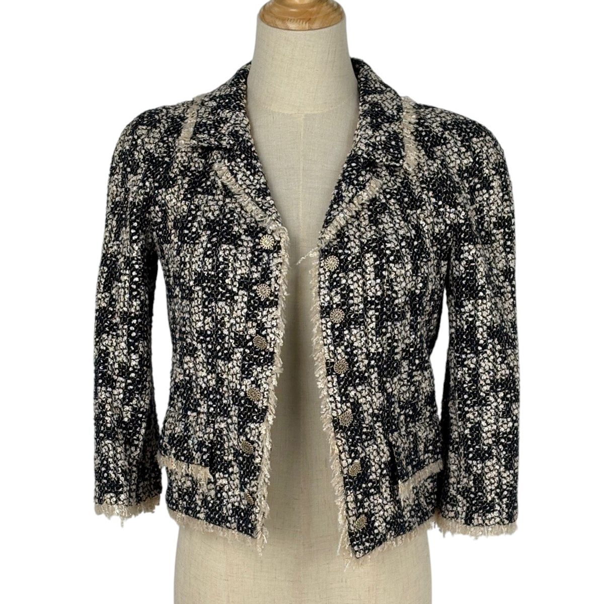 シャネル CHANEL ココマークボタン ツイード ジャケット ショート 05A