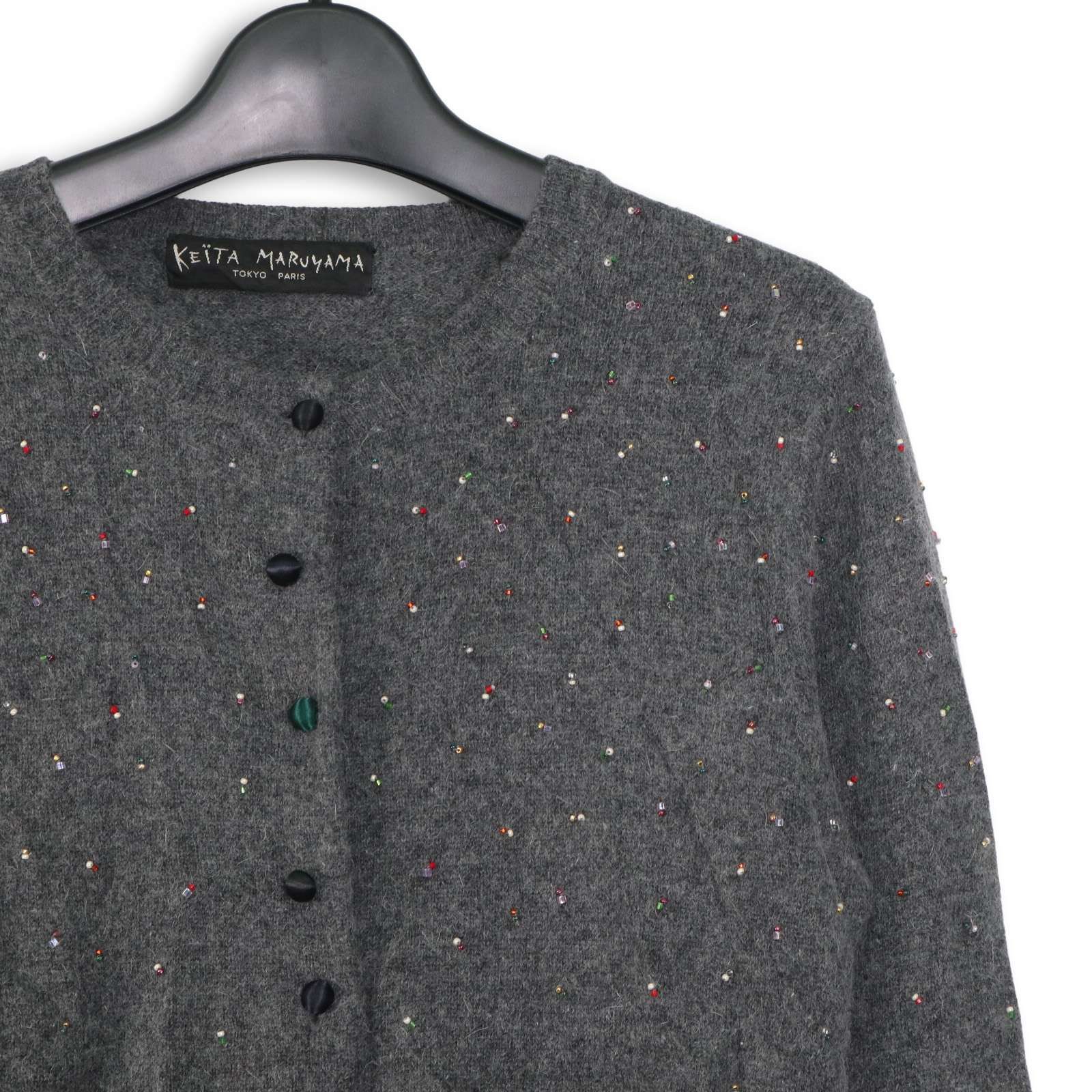KEITA MARUYAMA ケイタマルヤマ　ビーズ 装飾　カーディガン　グレー KEITA MARUYAMA ケイタマルヤマ ビーズ 装飾 カーディガン グレー