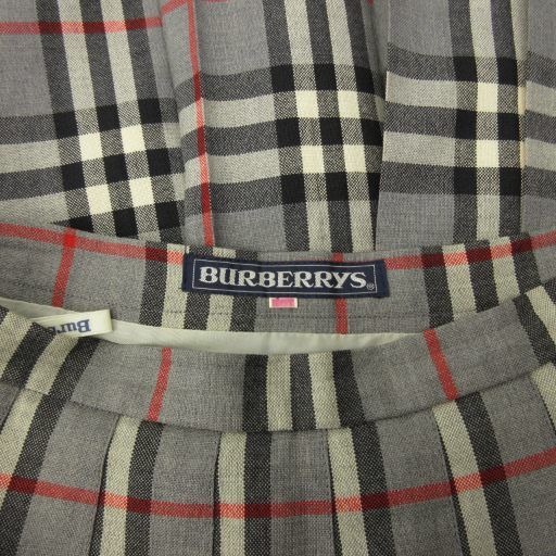 バーバリーズ Burberrys ノバチェック プリーツスカート ロング グレー