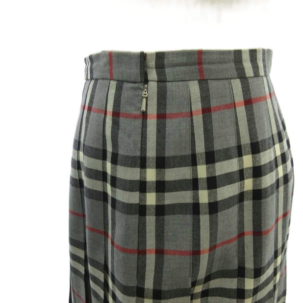 バーバリーズ Burberrys ノバチェック プリーツスカート ロング グレー