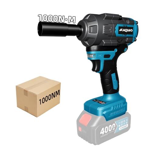 迅速に発送 KAQIAO電動インパクトレンチ 2025新型 マキタ交換 タイヤ交換1000 N m 強力 ブラシレスモーター 小型 ハイパワー 自動停止モード 無段変速 正逆転両用 1 2インチ LEDライト4本ソケット付き 車用 自動車の da 52 d 842