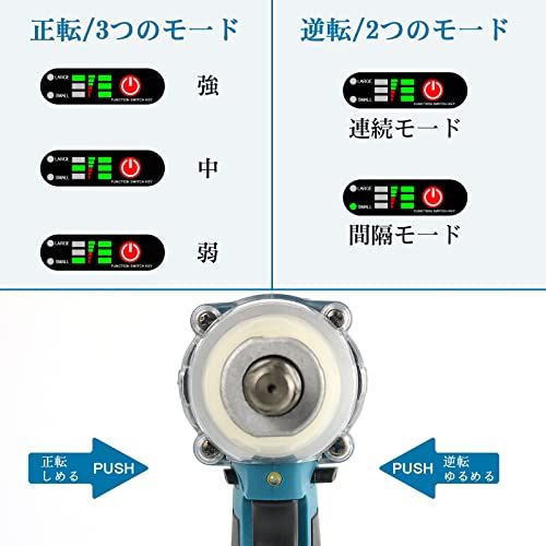  迅速に発送 インパクトレンチ 電動インパクトレンチ 21V 最大トルク300N m 1 0Ahバッテリー2個付き 充電式 コードレス ブラシレスモーター 無段変速 正逆転両用 LEDライト付き 電動レンチ ホームメンテナンス ナットの締め付 2b3b2d10 その他 キッチン 食器