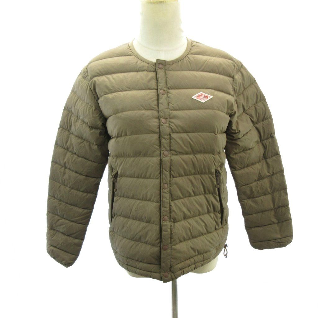ダントン DANTON 20 AW ラウンドネックインナーダウンジャケット 36 カーキ A-KW-001