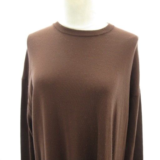 エイトン ATON 近年 ニットワンピース ロング 茶 ブラウン 02 約M