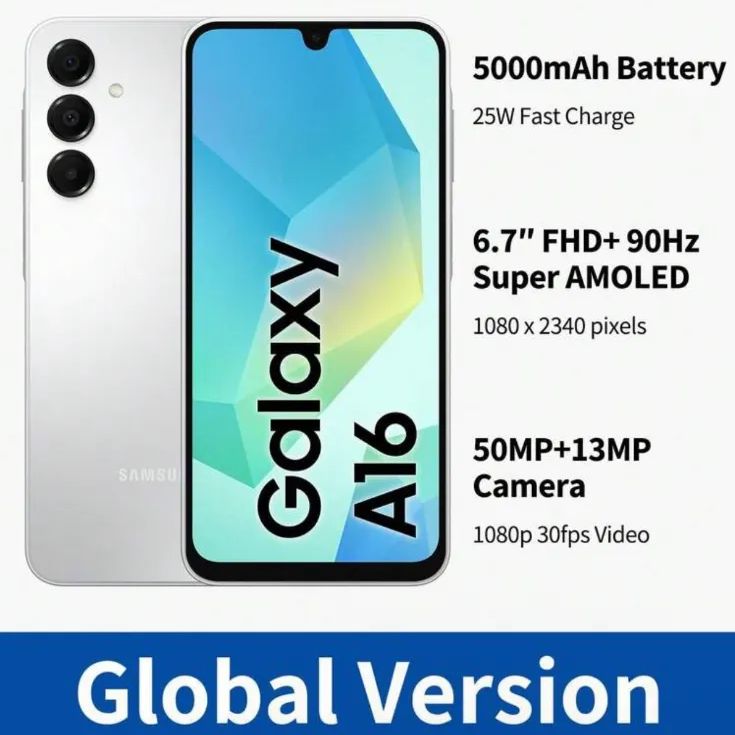 Samsung Galaxy A16 4G LTE スマートフォン - 6GB RAM + 128GB ROM