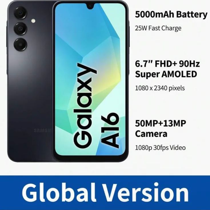 Samsung Galaxy A16 4G LTE スマートフォン - 6GB RAM + 128GB ROM