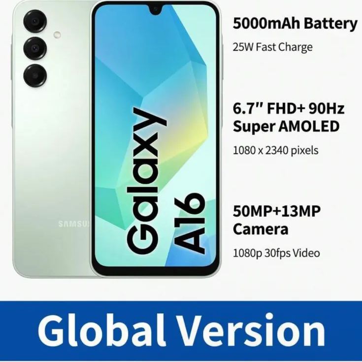 Samsung Galaxy A16 4G LTE スマートフォン - 6GB RAM + 128GB ROM