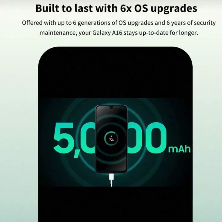 Samsung Galaxy A16 4G LTE スマートフォン - 6GB RAM + 128GB ROM