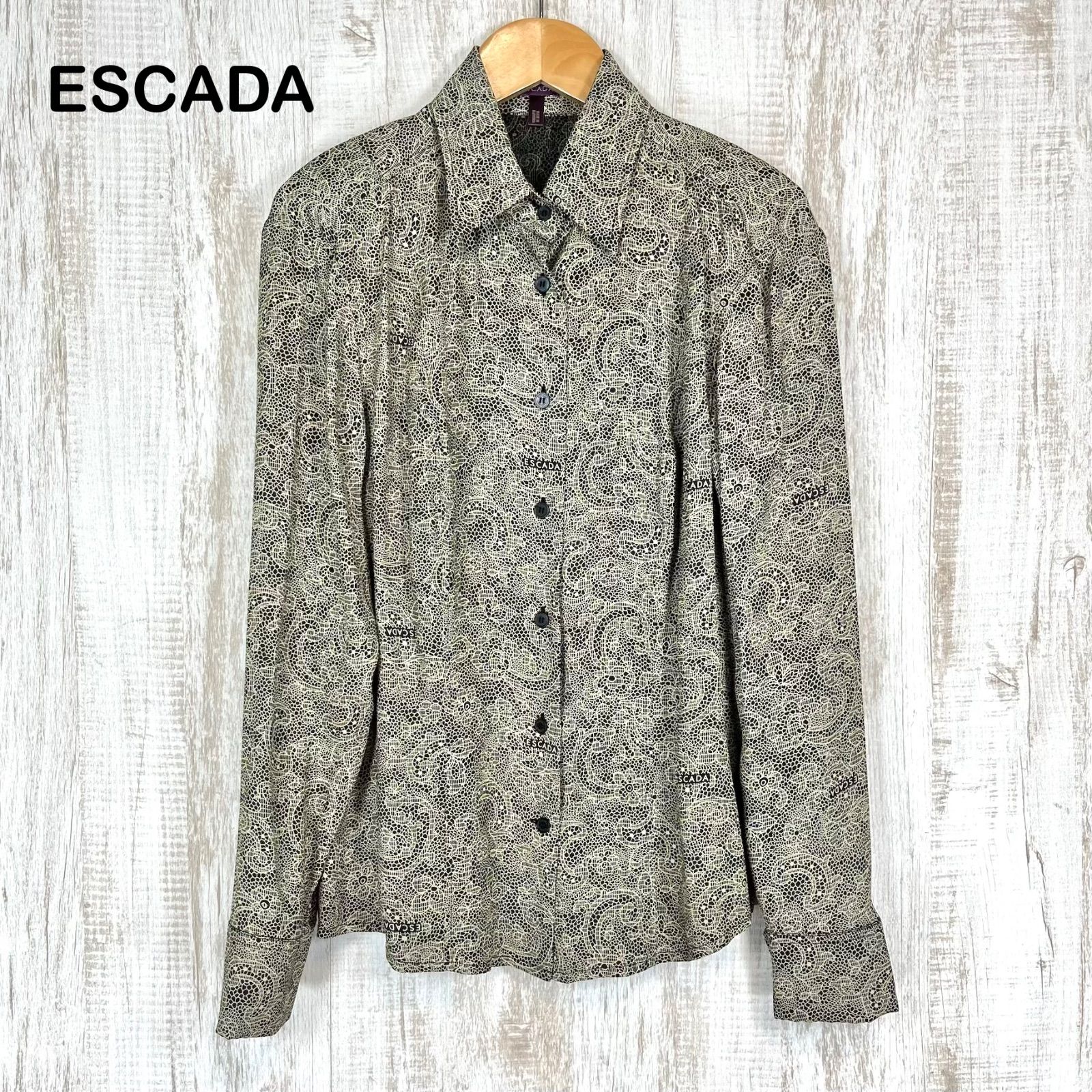 ESCADA - ESCADA(エスカーダ) スカーフ美品 ダークブラウン×アイボリー 