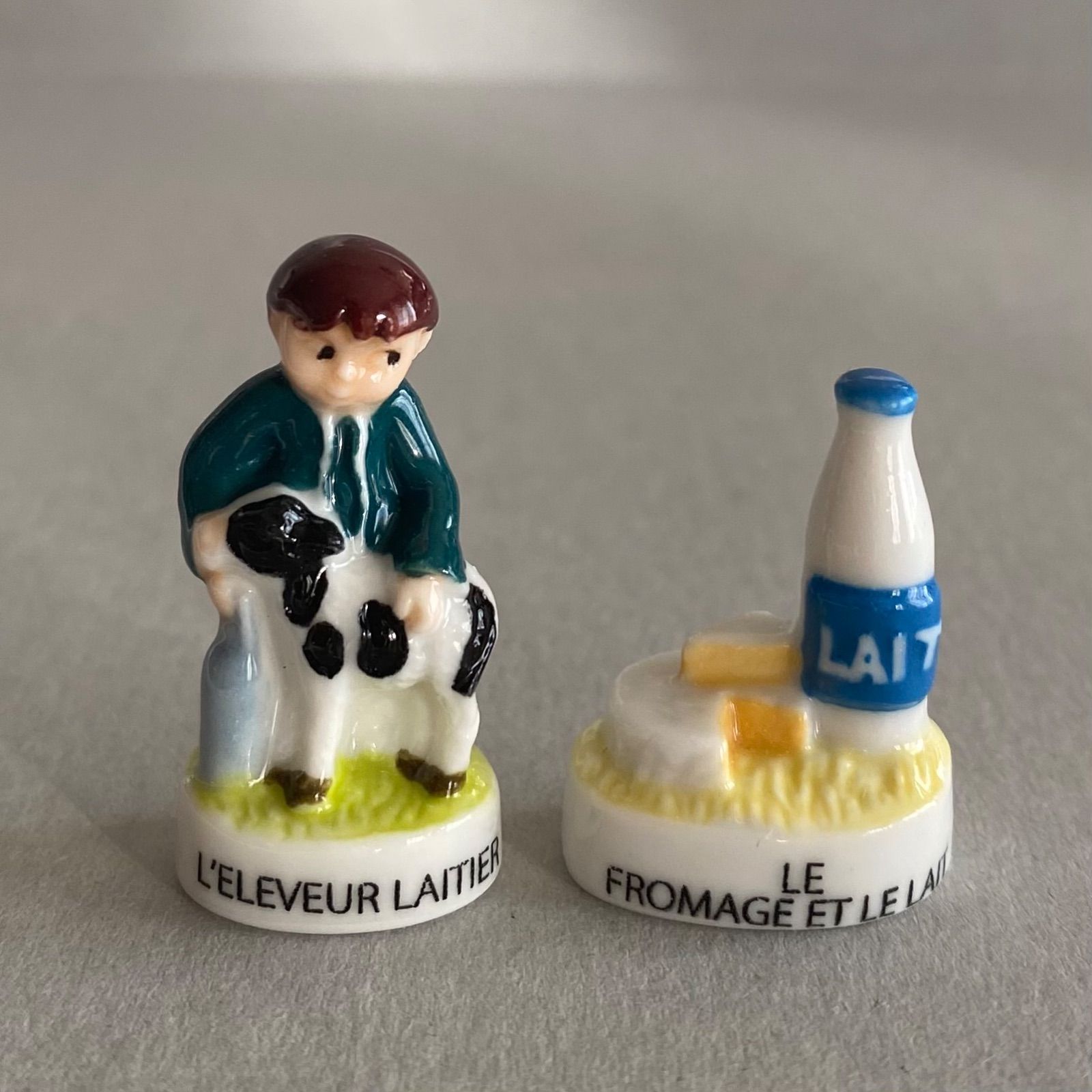 酪農家と乳製品のフェーブ／農村のデュオ／フランス雑貨／陶器