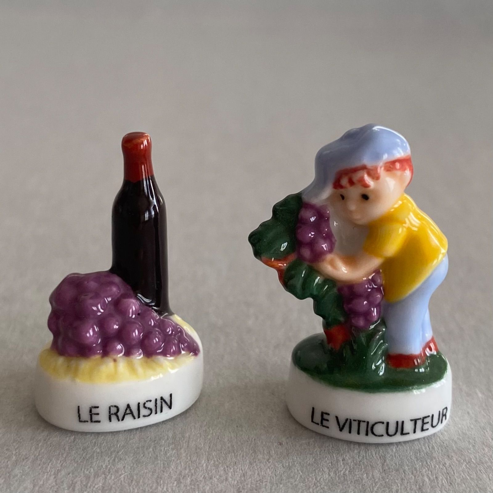 おまとめ　フェーブ　ヴィンテージ　フランス　陶器　童話 ぶどう農家とワインのフェーブ／農村のデュオ／フランス雑貨／陶器