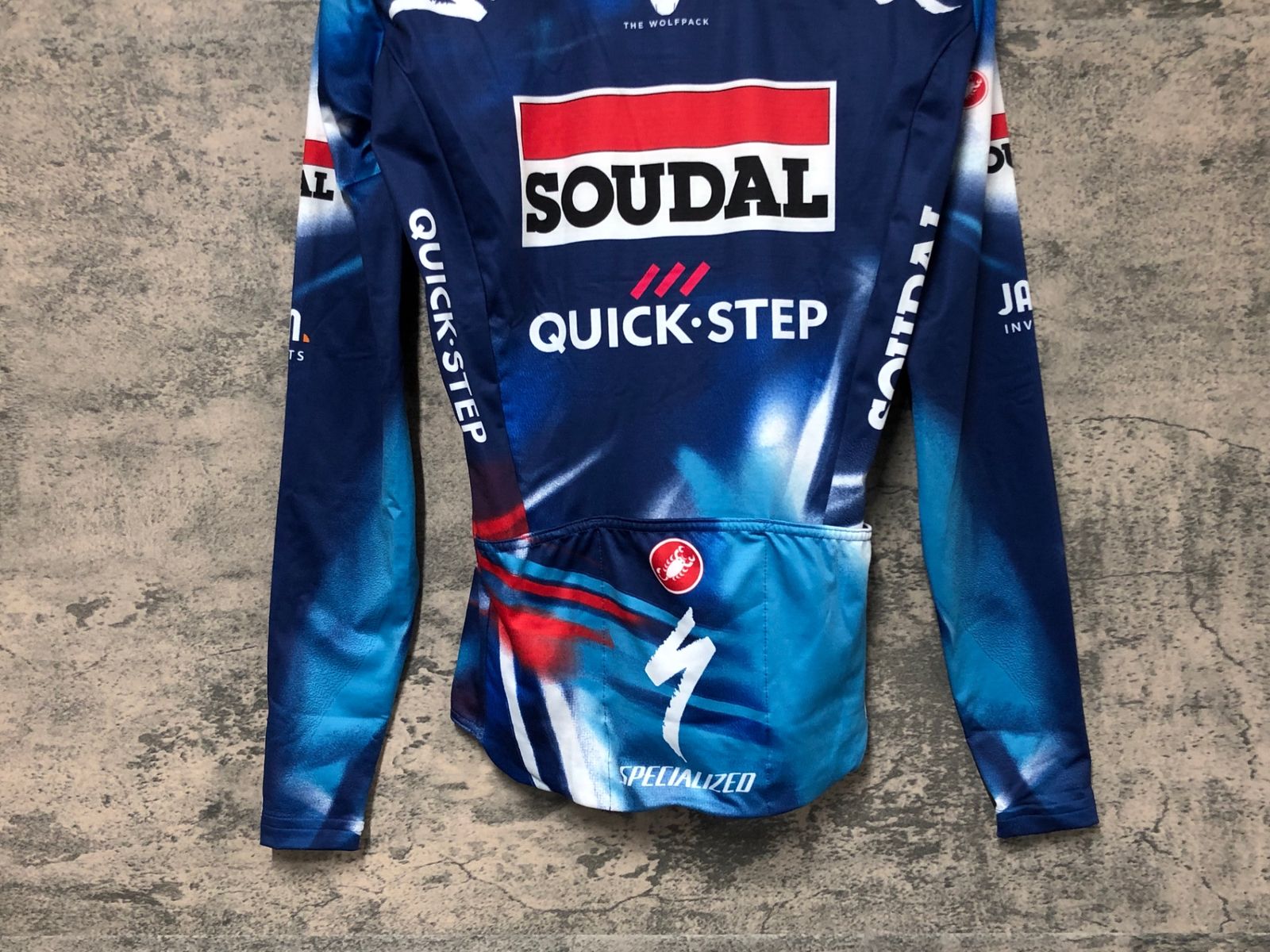 JT595 カステリ CASTELLI 長袖 サイクルジャージ 青 XS QUICK STEP