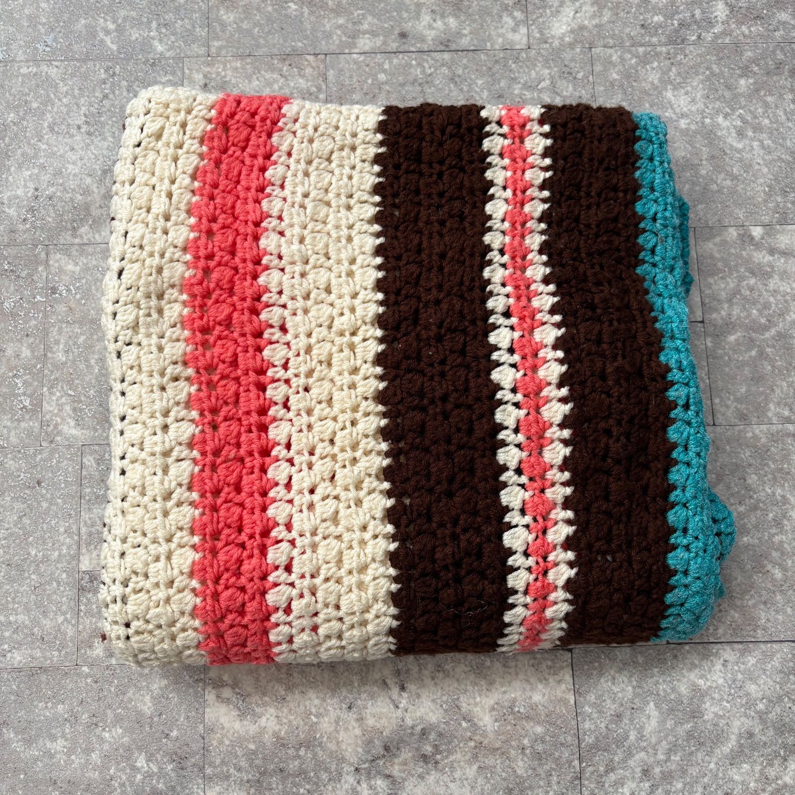 大判 グラニーニット ブランケット ラグ・ソファーカバー インポート