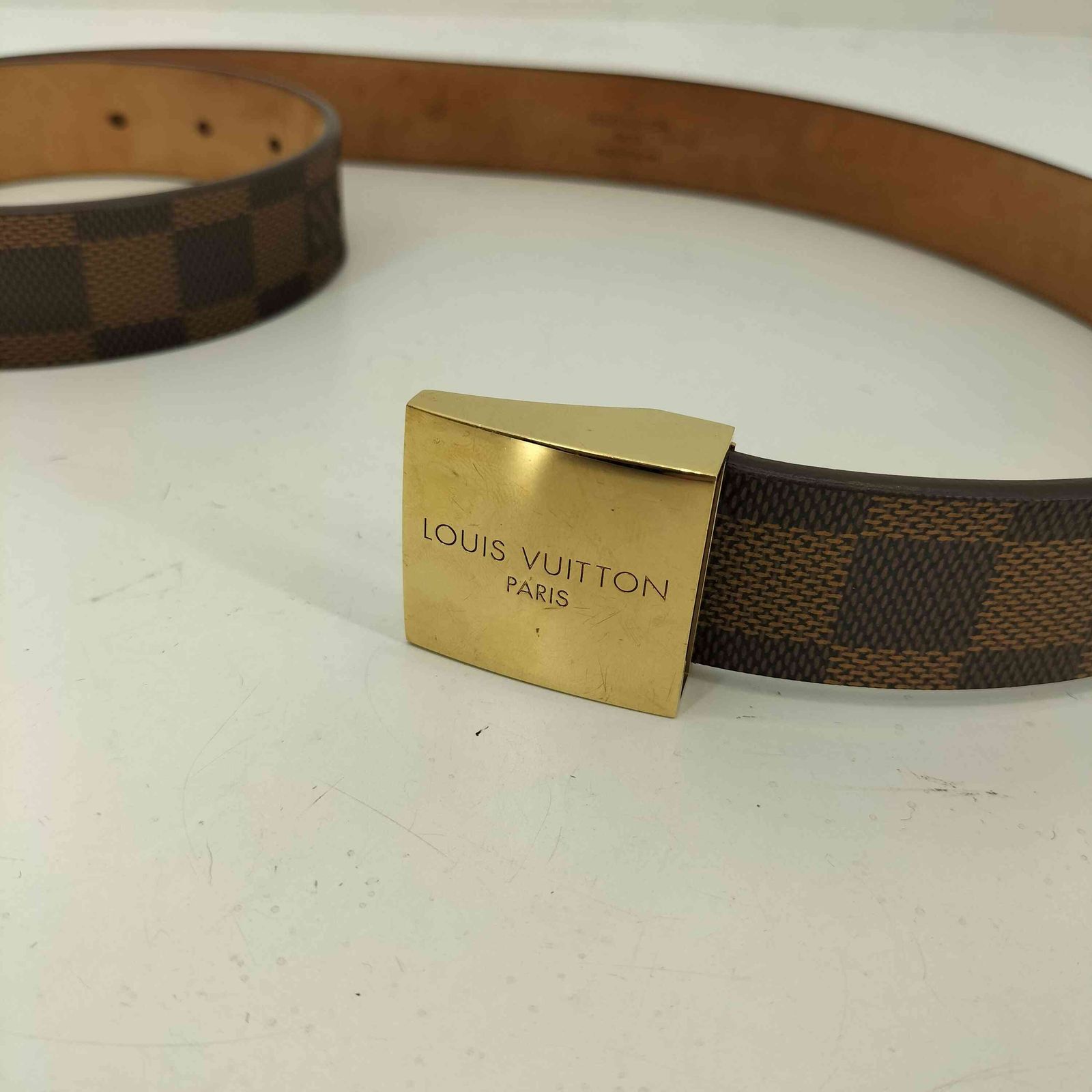 ルイヴィトン LOUIS VUITTON ダミエ サンチュール・キャレ レザー