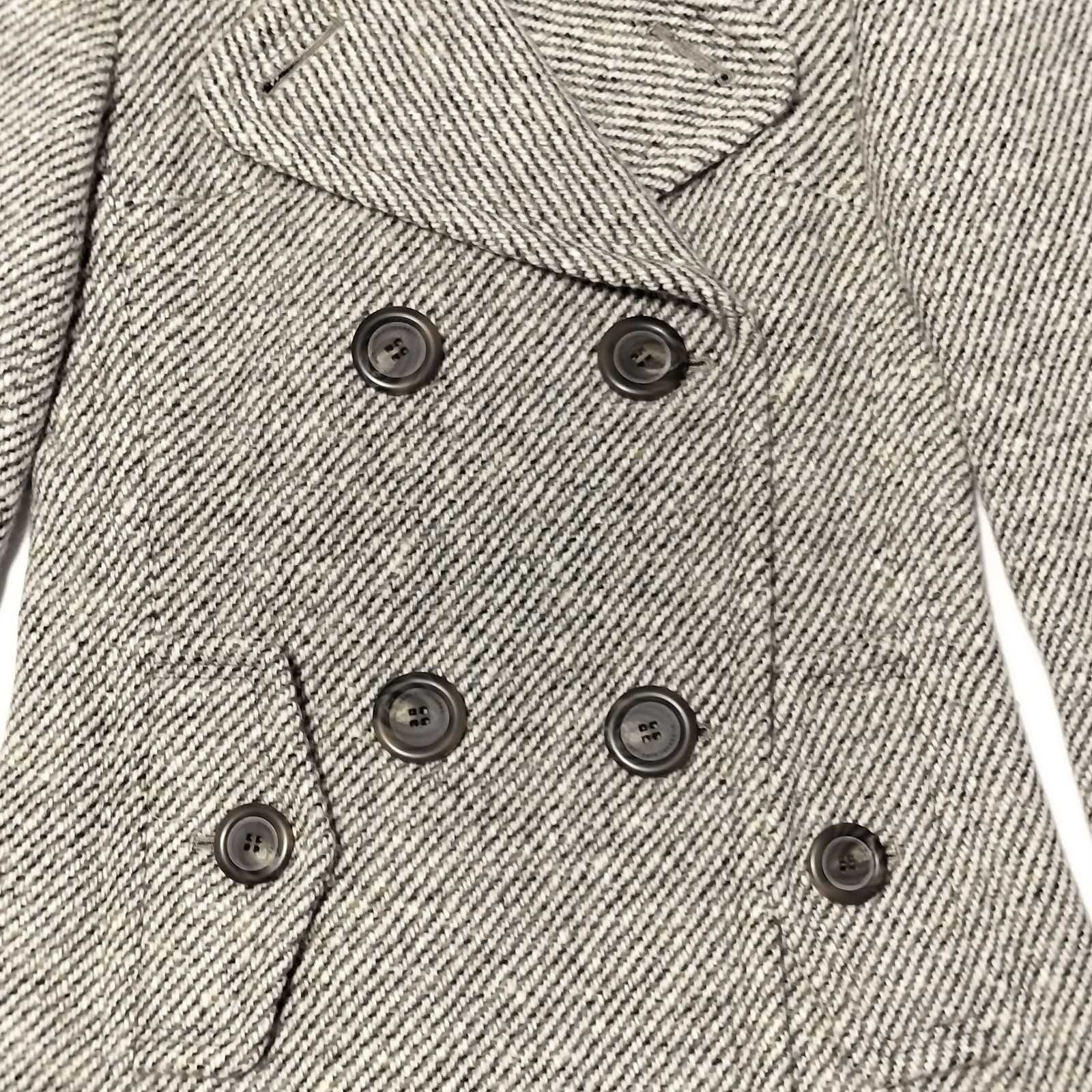 【美品】BURBERRY ブルーレーベル　Pコート　ツイード　アンゴラ 極美品】BURBERRY BLUE LABEL ツイード ウール アンゴラ Pコート 36