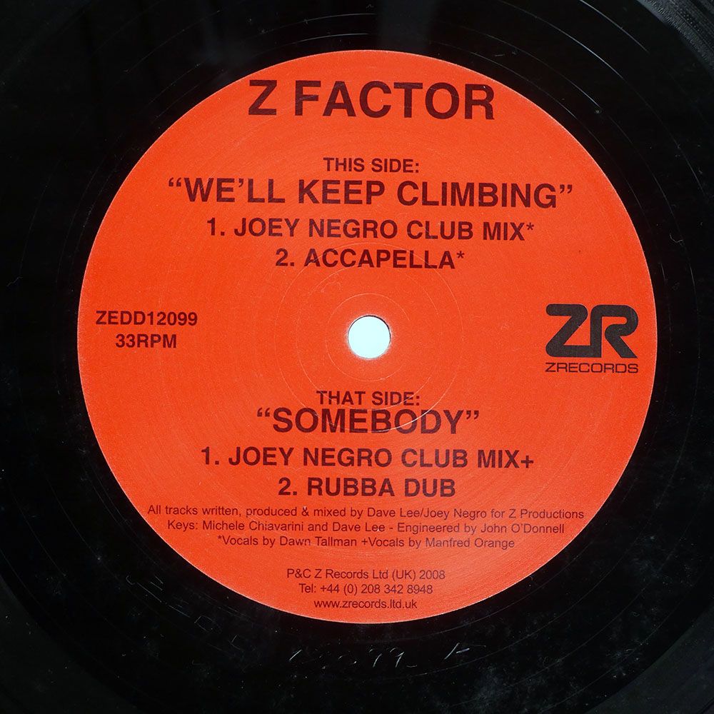 英 UK盤 Z-FACTOR/WE'LL KEEP CLIMBING / SOMEBODY/Z ZEDD12099 12