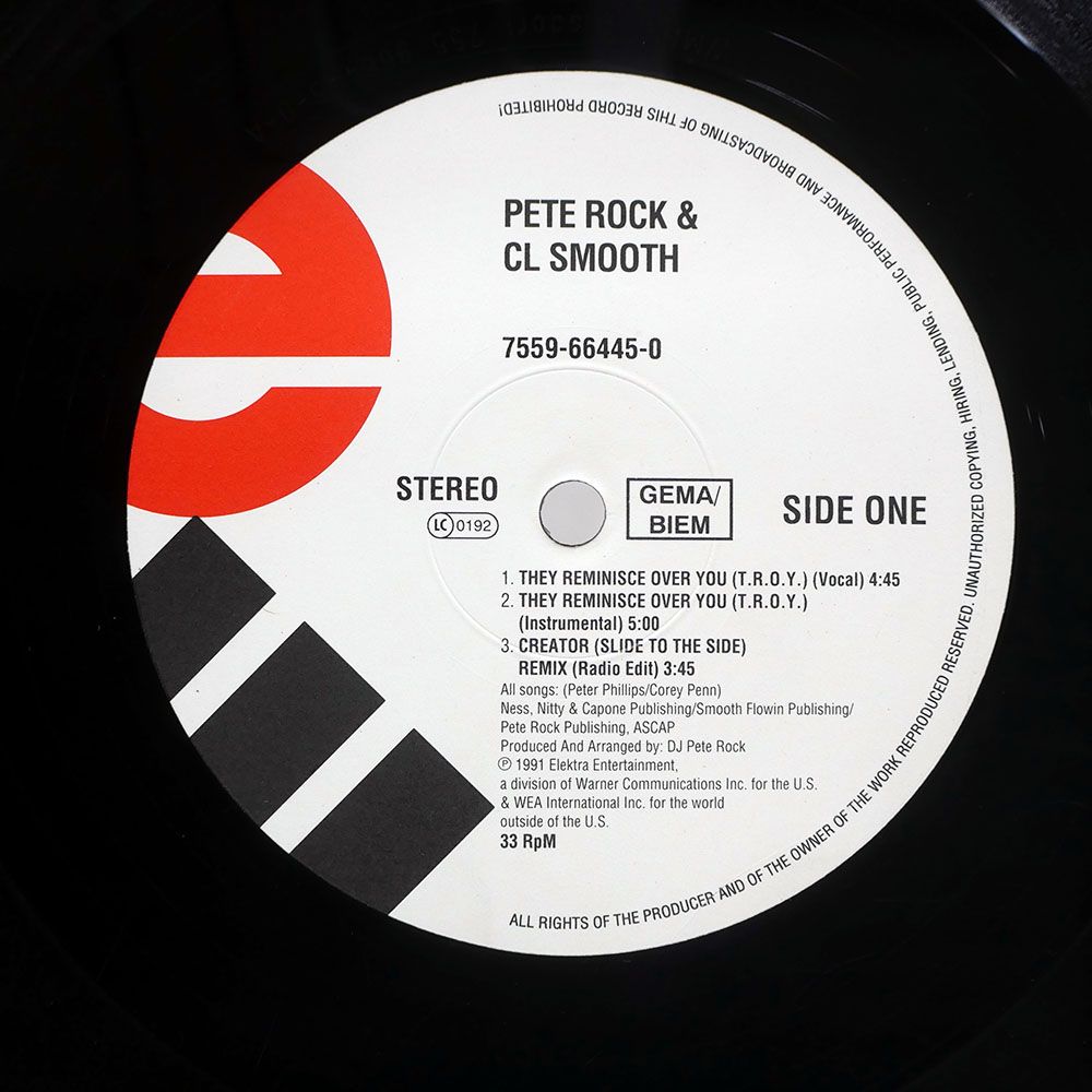 独 ドイツ盤 PETE ROCK & C.L.SMOOTH/THEY REMINISCE OVER YOU
