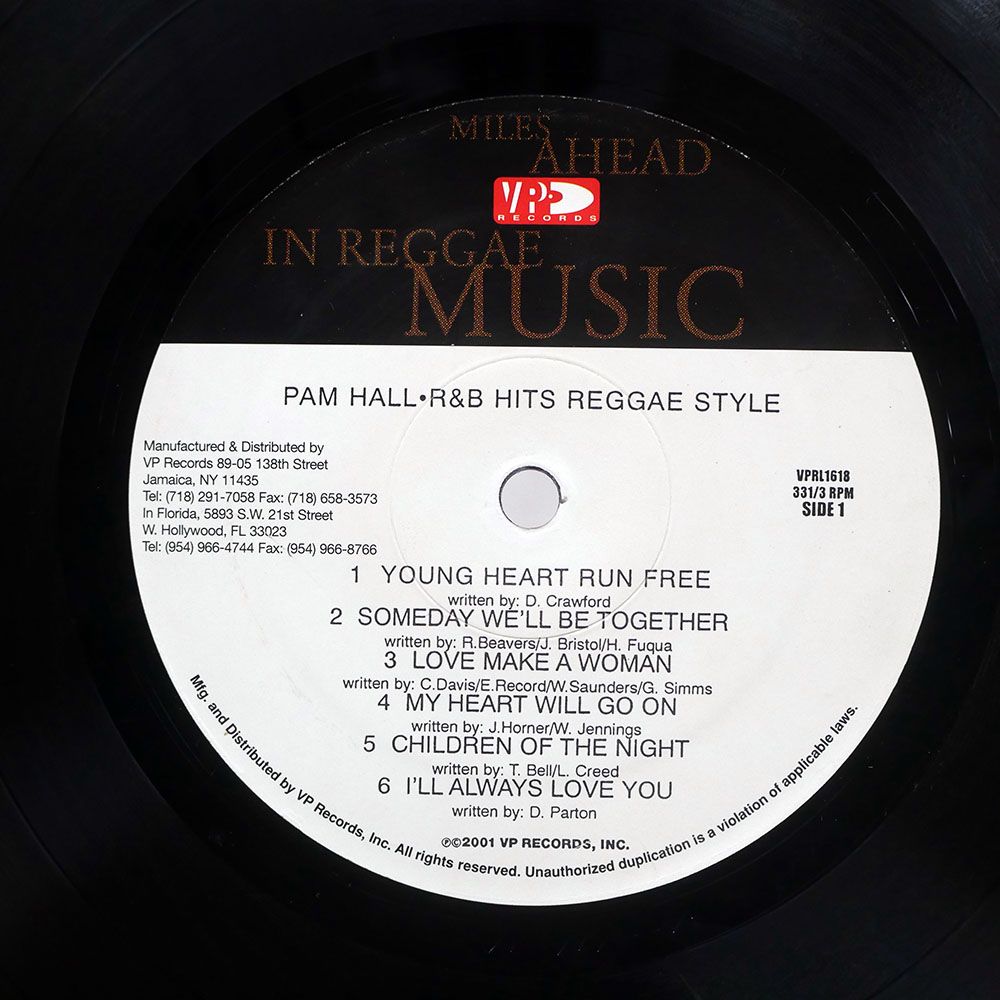 ジャンク,米 US盤 PAM HALL/R & B HITS REGGAE STYLE/VP VPRL1618 LP