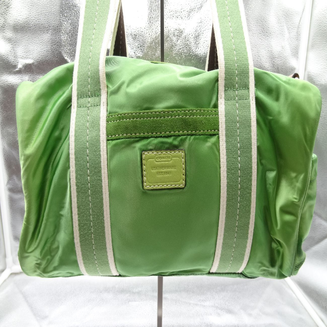 COACH コーチ ミニボストン ボストンバッグ 緑 グリーン ハンプトンズ