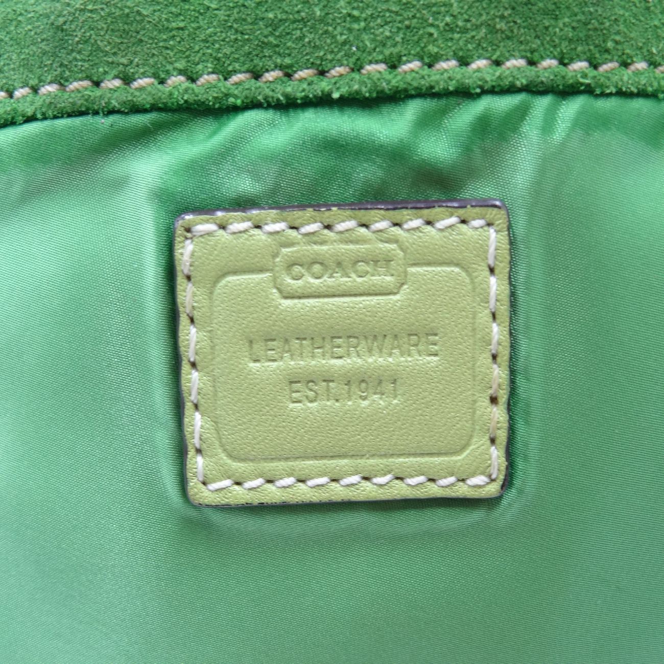 COACH コーチ ミニボストン ボストンバッグ 緑 グリーン ハンプトンズ