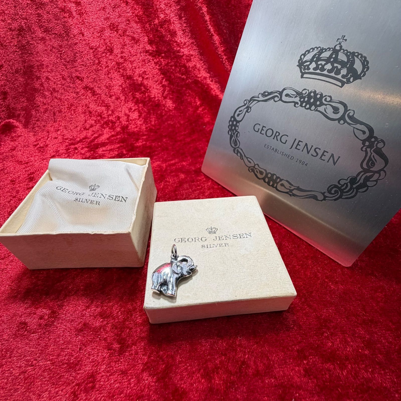 美品 チャーム エレファント ジョージジェンセン/GEORG JENSEN