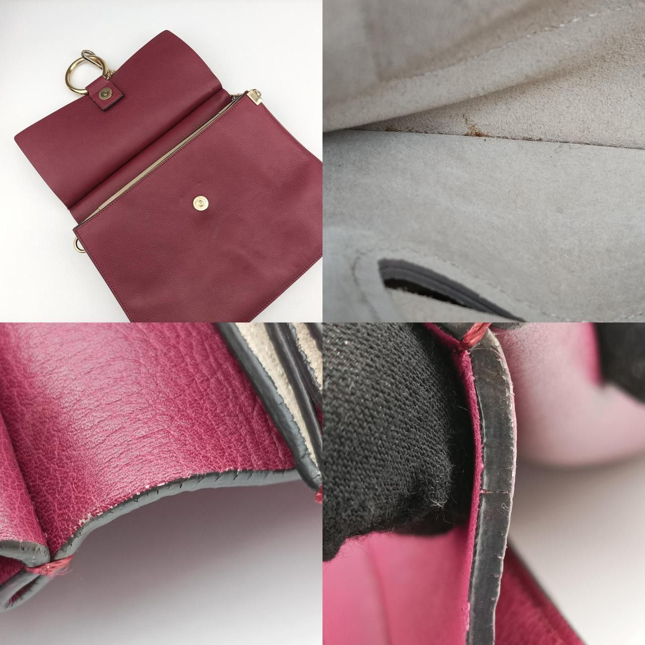  クロエChloeフェイ ワインレッド レザー 04 15 70 65 2 メッセンジャーバッグ ショルダーバッグ