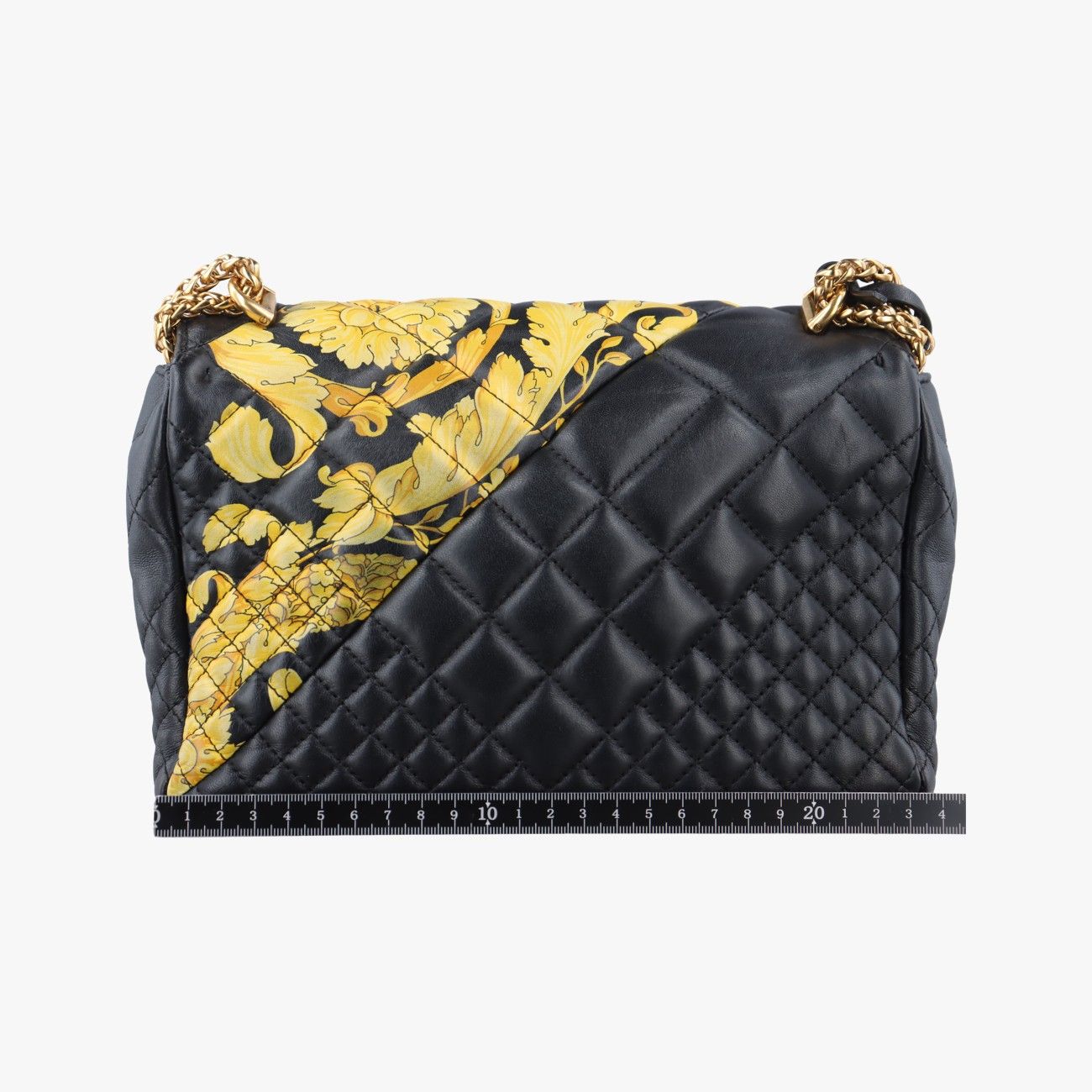 ヴェルサーチェ ヴェルサーチ VERSACEバロック メデューサ ブラック×イエロー レザー CLG 428 965 292 402