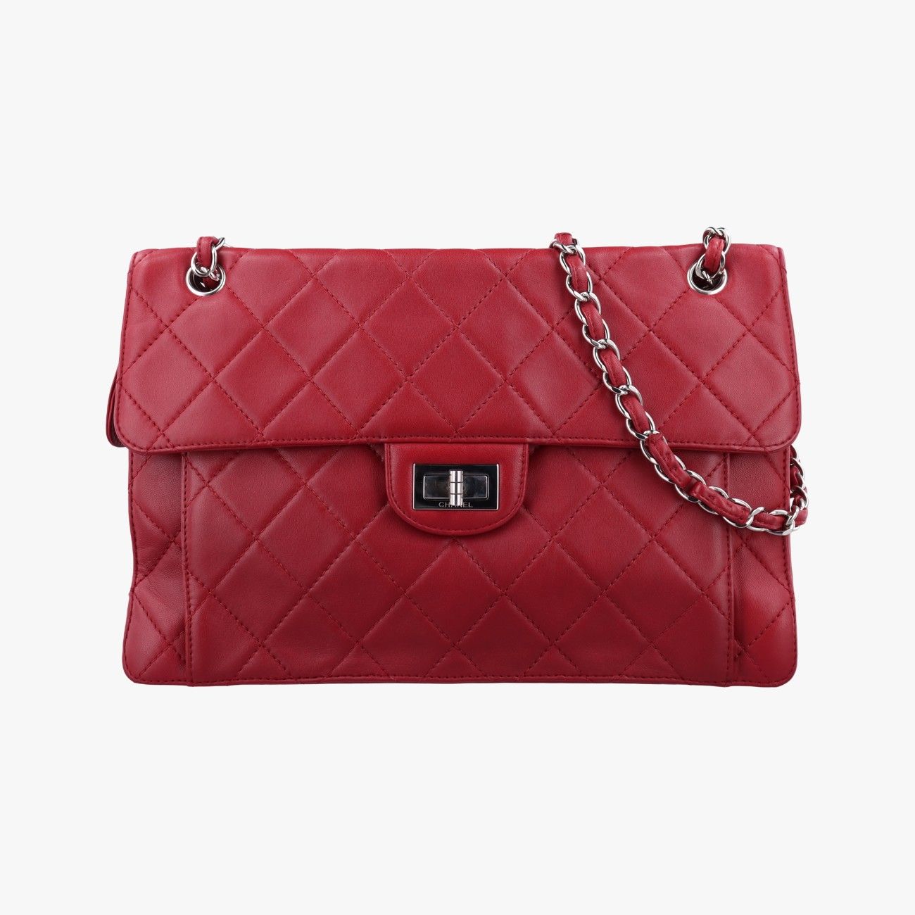 シャネルChanel 2.55 マトラッセ レッド ラムスキン A 65615