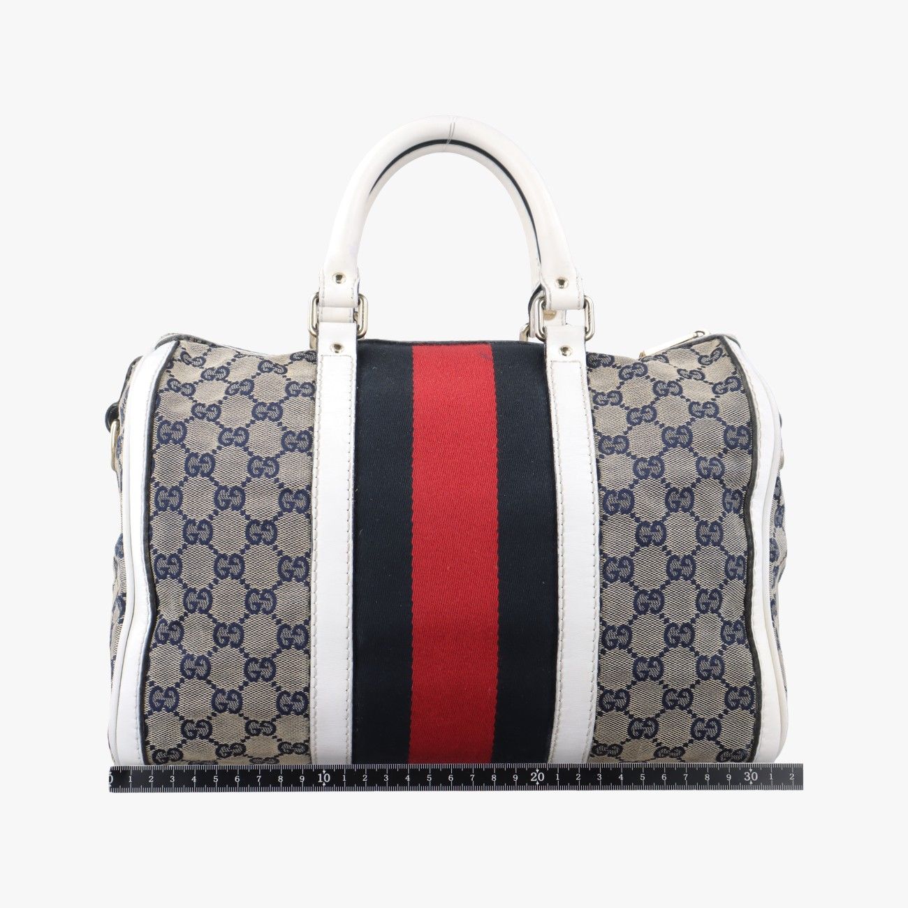 グッチGucciシェリーライン ホワイト×ベージュ×マルチカラー キャンバス×レザー 247205