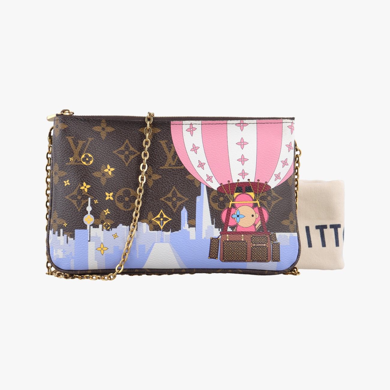 ルイヴィトンLouis Vuittonポシェット ドゥーブル ジップ モノグラム|ブラウン系×マルチカラー モノグラムキャンバス M 68486 MI 4189