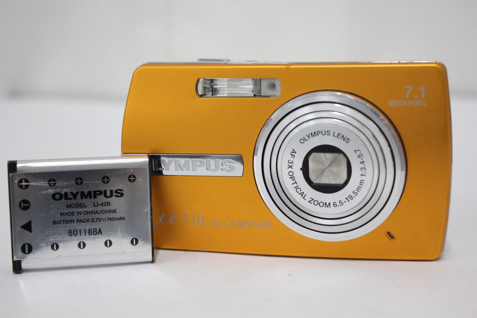 オリンパス Olympus μ 710 3 x オレンジ バッテリー付き コンパクトデジタルカメラ e 5456